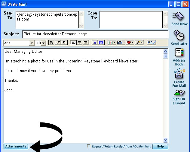 How To Attach A File In AOL E mail