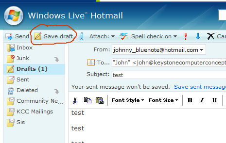 How To Save An Email While Writing in Hotmail